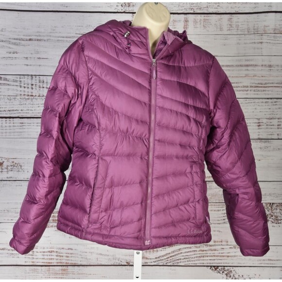 LL BEAN PURPLE DOWN FILLED PUFFER WINTER JACKET COAT SIZE M - Picture 1 of 4